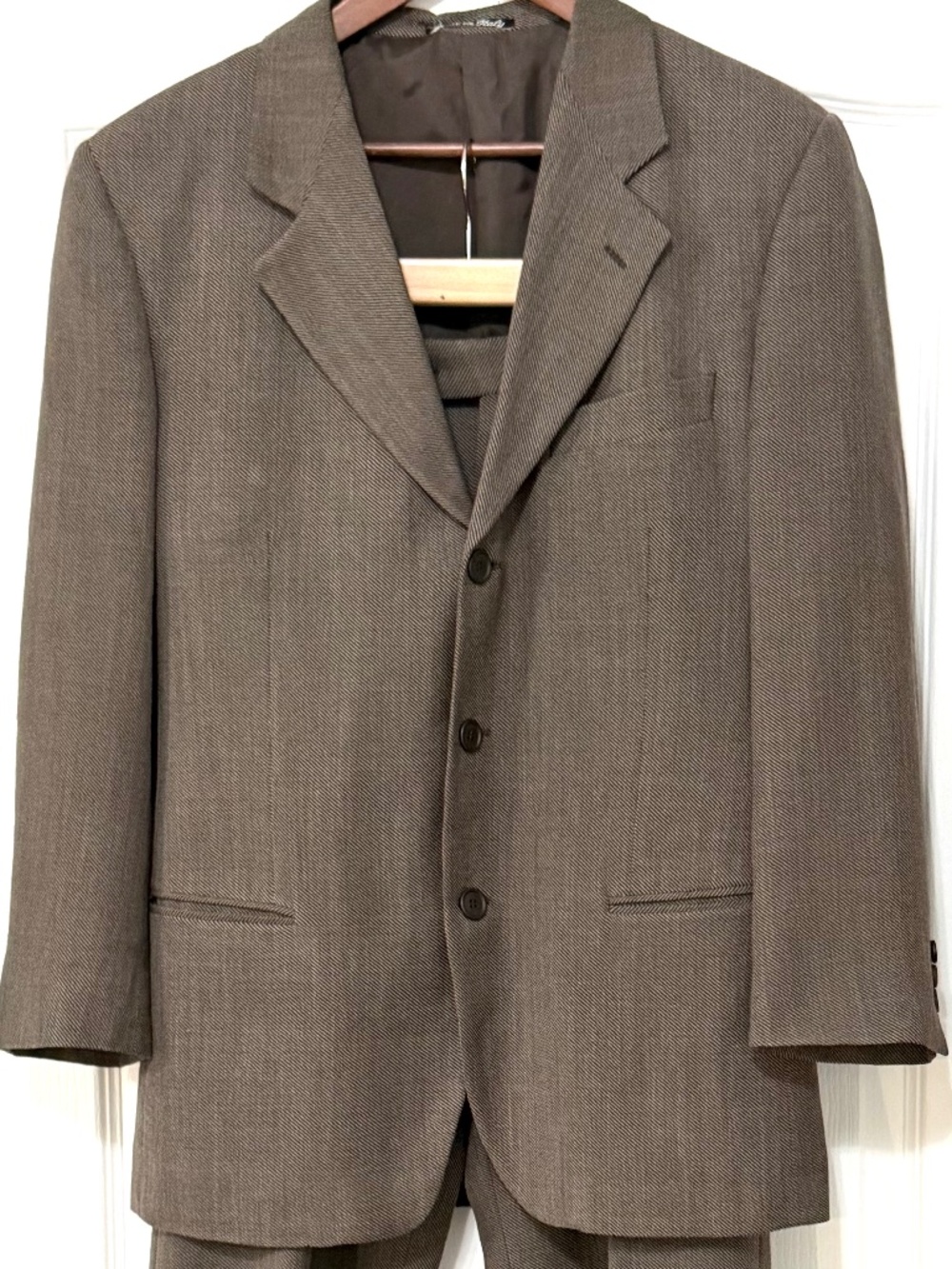 Giorgio Armani Le Collezioni Vintage Brown Wool Suit 38S